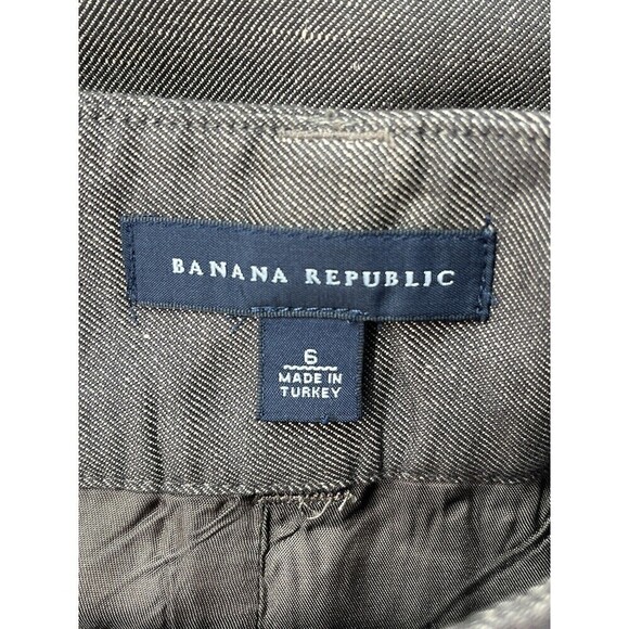 Vtg Y2K Banana Republic Brown Linen Blend Pencil Skirt Pockets 6 Dark Academia - Picture 5 of 12